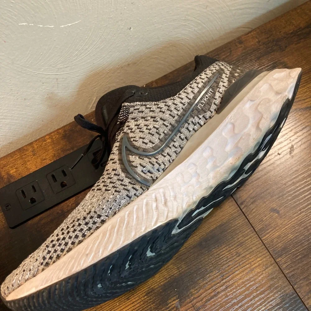 Nike React Infinity Run Flyknit 3 Mens 14 Grey Black Running Shoes DH5392-006